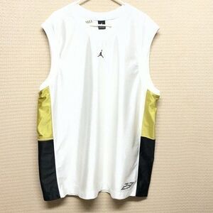 VTG Jordan White/Gold Sleeveless Basketball Jersey Tank Top Men Plus Size 3XL